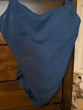 Lilly Pulitzer Blue Textured One-Piece Swimsuit Worn One Time Size 16